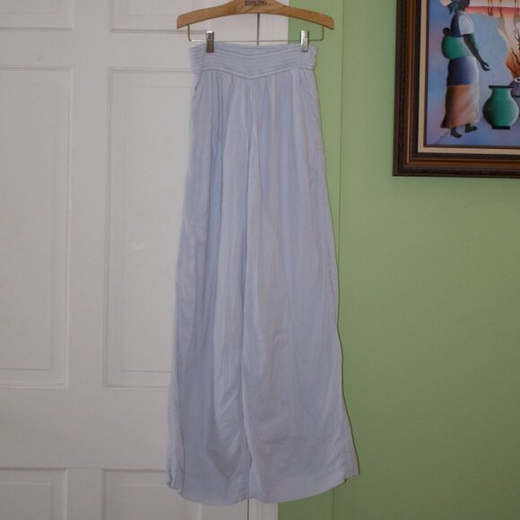Abercrombie & Fitch Women's Pull-On Wide Leg Pants in Light Blue - Picture 2 of 5